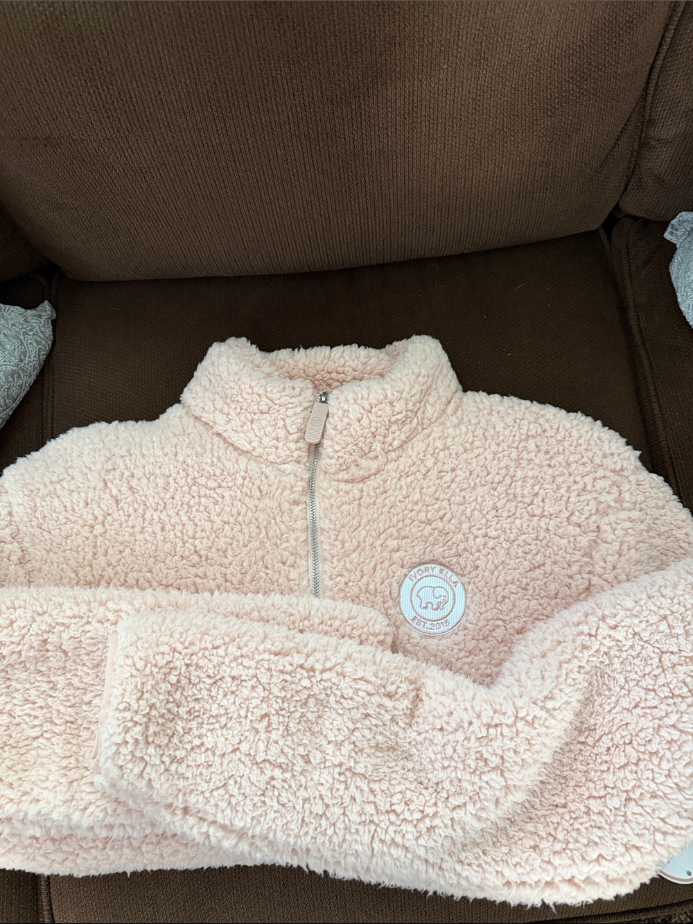 Light Pink Ivory Ella Half Zip